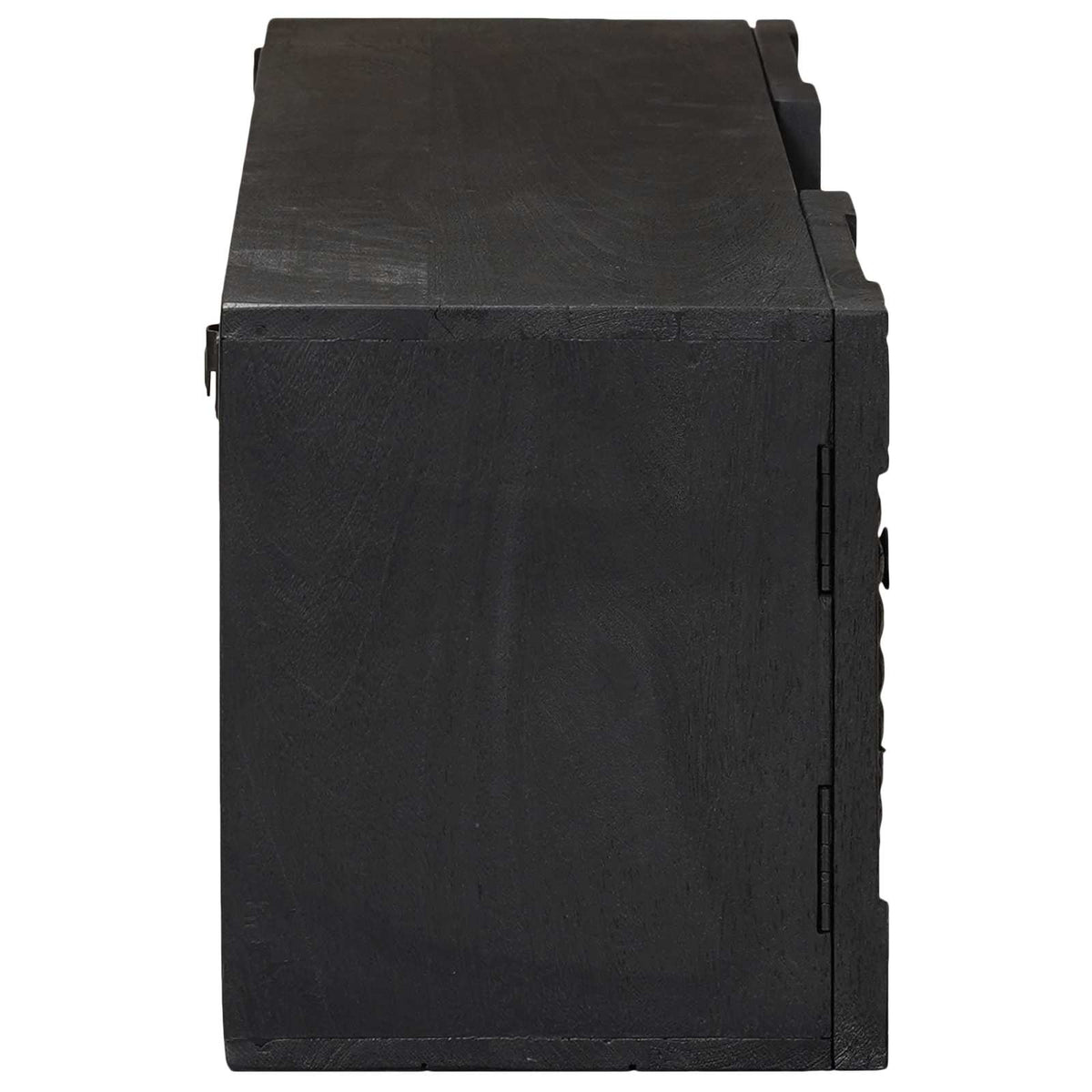 TV-skab Sort 105 x 30 x 35 cm Massivt Mango Træ og Ingeniørtræ