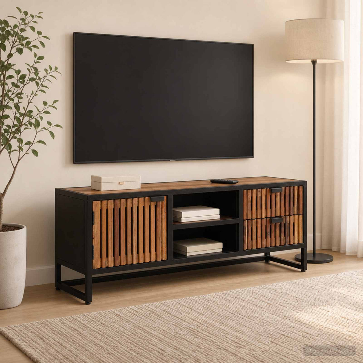 TV-skab 105 x 30 x 40 cm Massivt Mango Træ og Ingeniørtræ