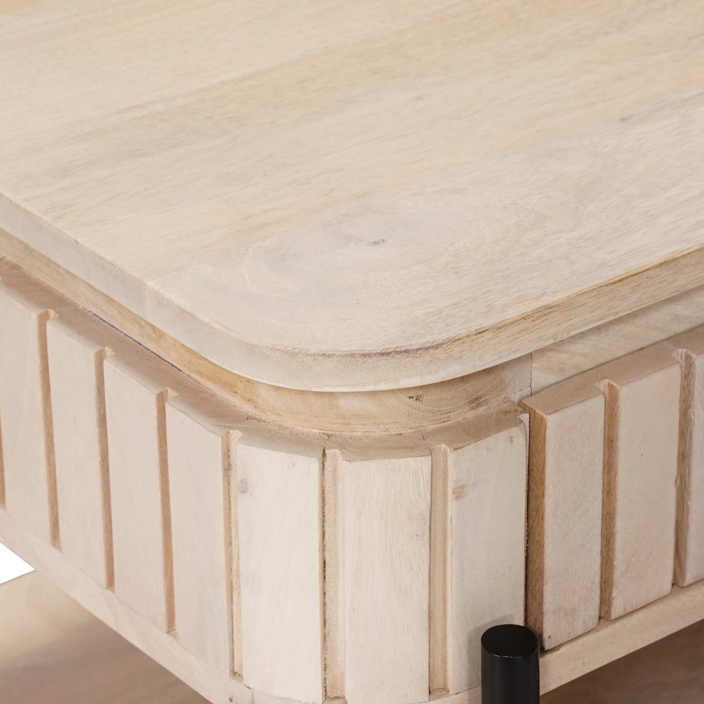 Håndlavet Cafebord Hvid 85 x 45 x 50 cm Massivt mangotræ