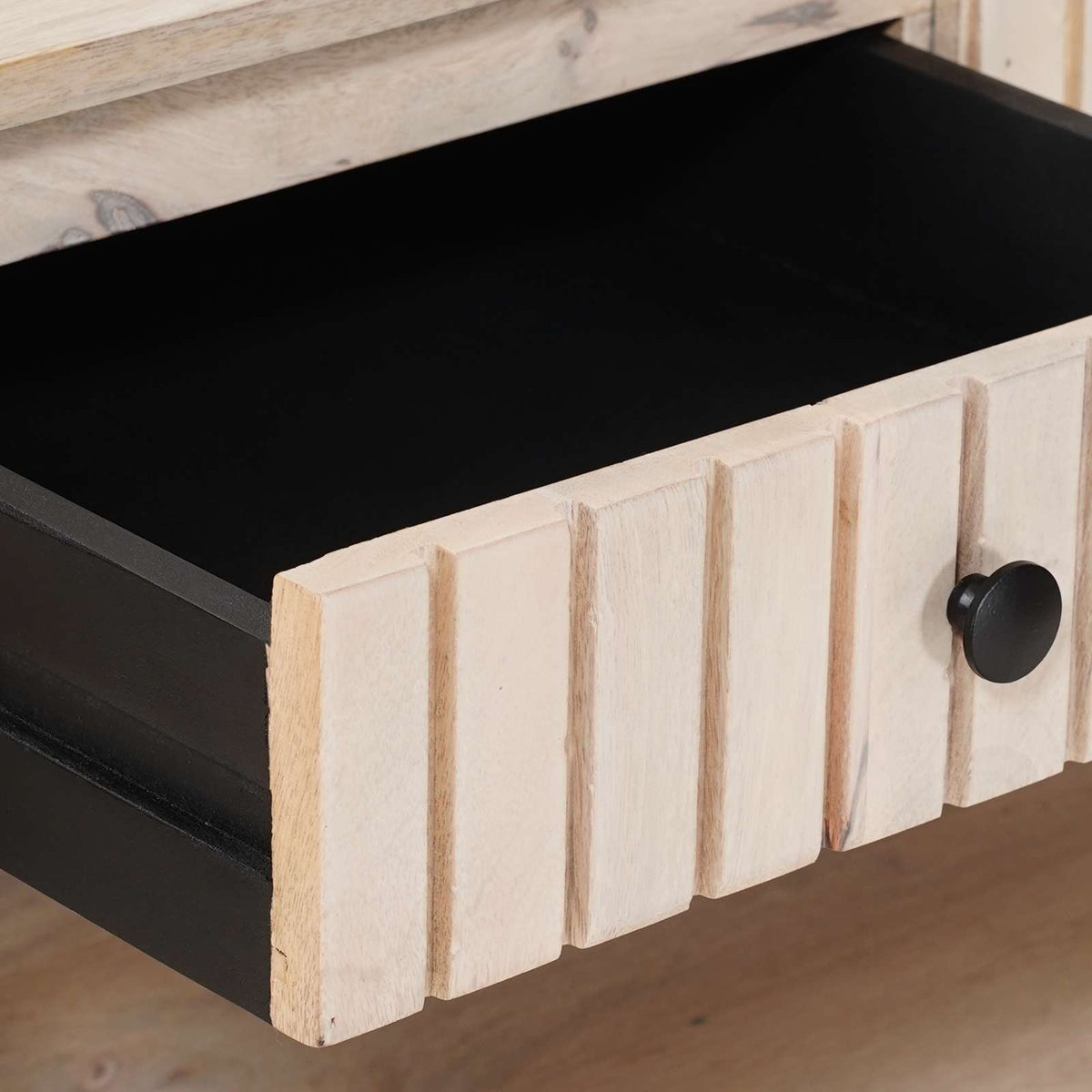 Håndlavet Cafebord Hvid 85 x 45 x 50 cm Massivt mangotræ
