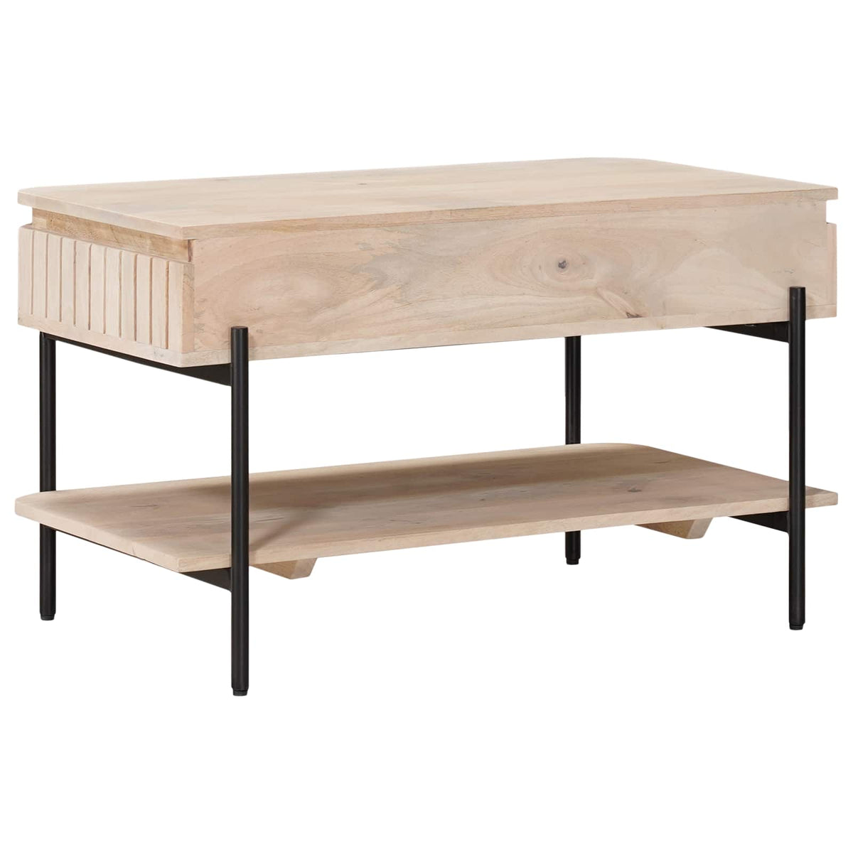 Håndlavet Cafebord Hvid 85 x 45 x 50 cm Massivt mangotræ
