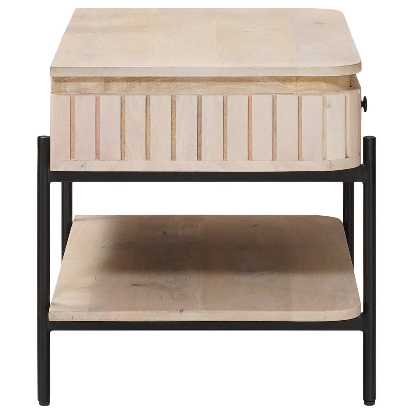Håndlavet Cafebord Hvid 85 x 45 x 50 cm Massivt mangotræ