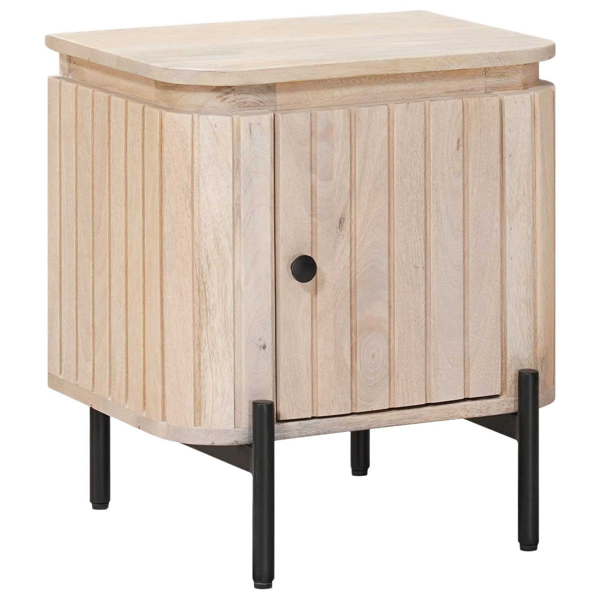 Håndlavet natbord Hvid 40 x 30 x 45 cm Massivt mangotræ
