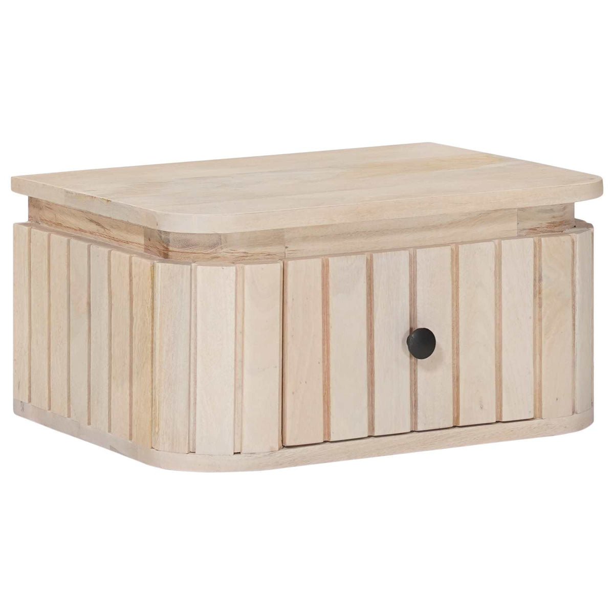 Håndlavet natbord Hvid 40 x 30 x 20 cm Massivt mangotræ