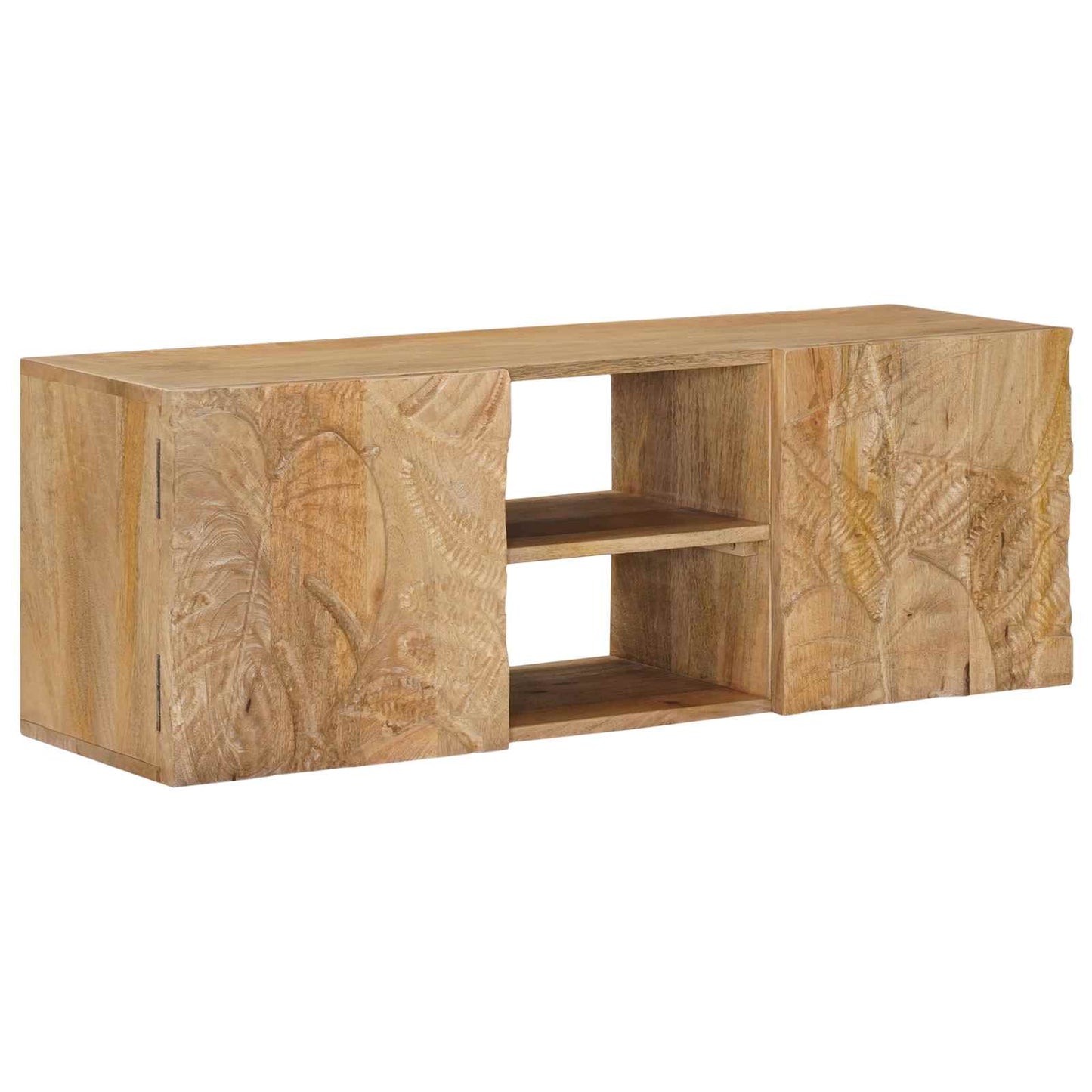 Væg TV Skab 100 x 30 x 35 cm Massivt Mango Træ og Ingeniørtræ