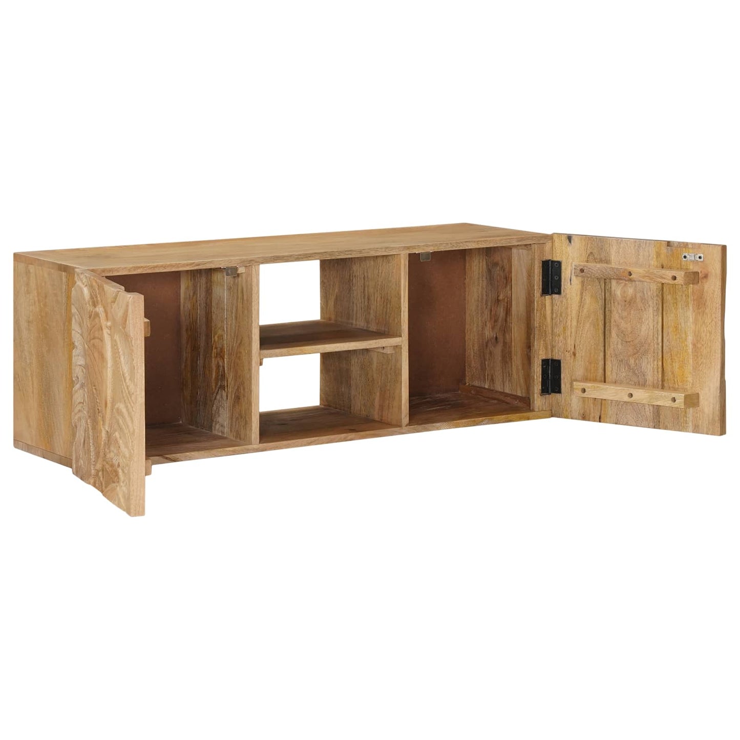 Væg TV Skab 100 x 30 x 35 cm Massivt Mango Træ og Ingeniørtræ