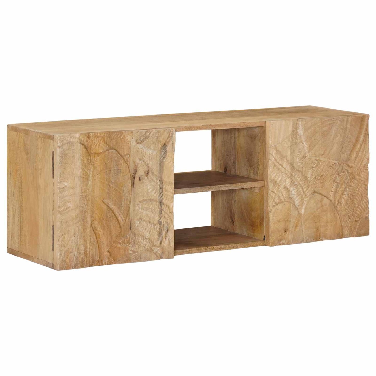 Væg TV Skab 100 x 30 x 35 cm Massivt Mango Træ og Ingeniørtræ