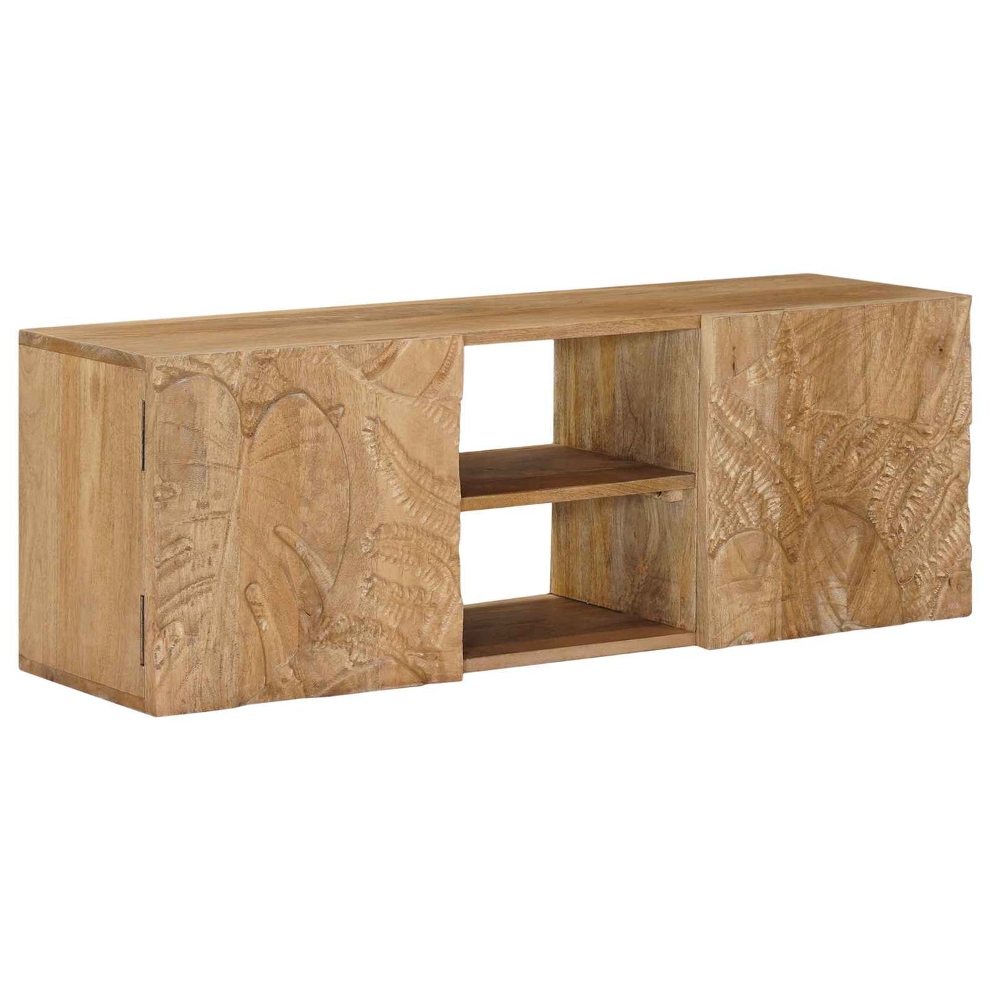 Væg TV Skab 100 x 30 x 35 cm Massivt Mango Træ og Ingeniørtræ