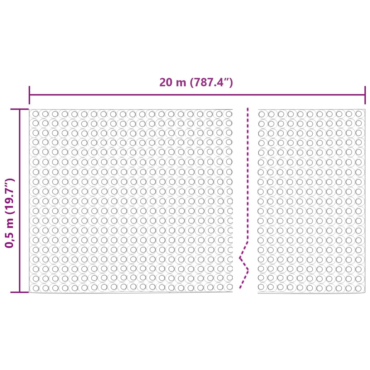 Dimpled Drænplade Sort 0,5 x 20 m HDPE