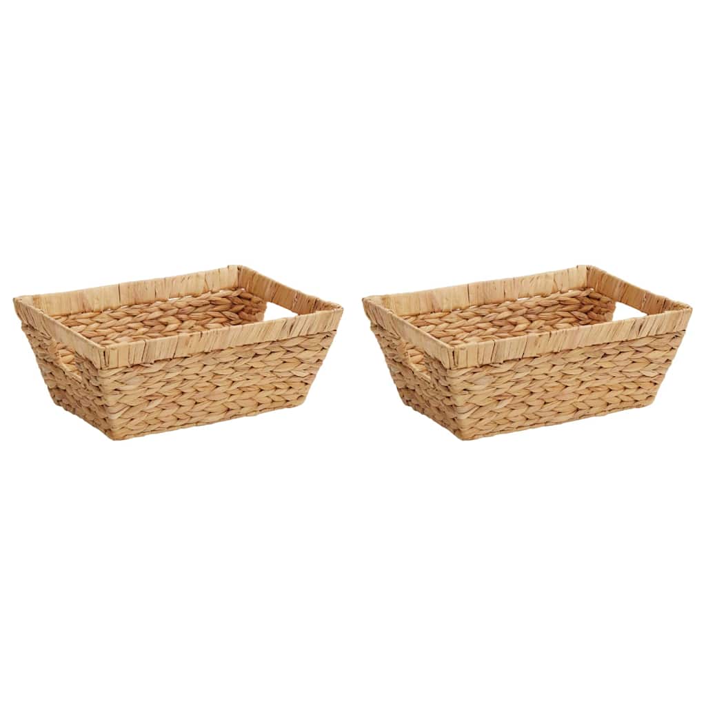 Opbevaringskurve 2 stk. Vandhyacint 38 x 28 x 15 cm Naturfarvet