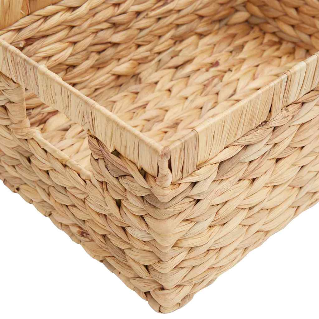 Opbevaringskurve 3 stk. Vandhyacint 40 x 30 x 18 cm Naturfarvet