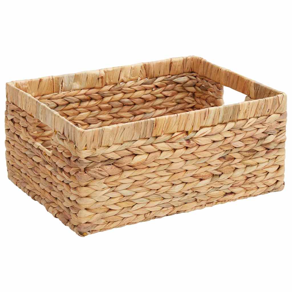 Opbevaringskurve 3 stk. Vandhyacint 40 x 30 x 18 cm Naturfarvet