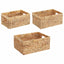 Opbevaringskurve 3 stk. Vandhyacint 40 x 30 x 18 cm Naturfarvet