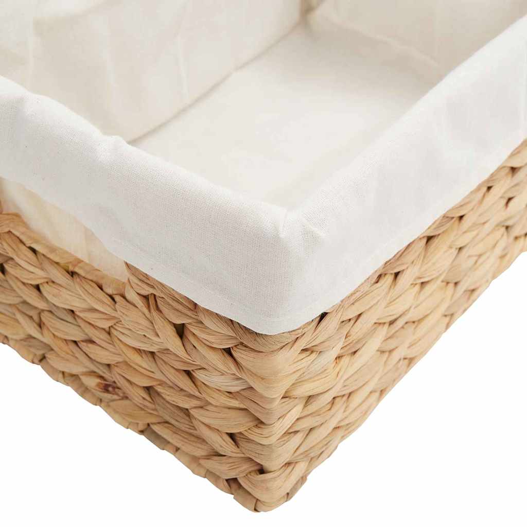 Opbevaringskurve 3 stk. Vandhyacint 40 x 30 x 18 cm Naturfarvet