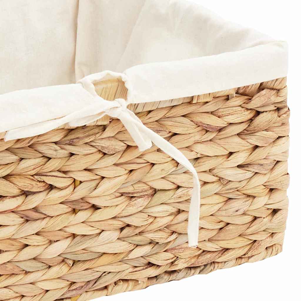 Opbevaringskurve 3 stk. Vandhyacint 40 x 30 x 18 cm Naturfarvet