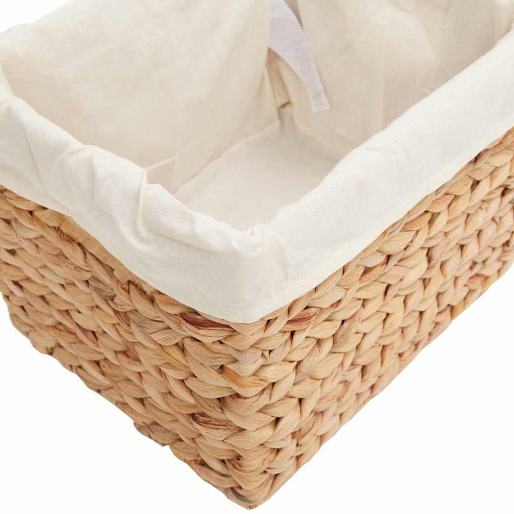Opbevaringskurve 3 stk. Vandhyacint 35 x 30 x 25 cm Naturfarvet