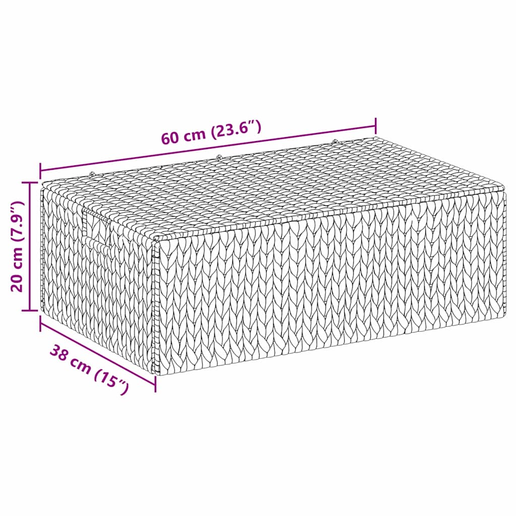 Opbevaringskasse Naturfarvet 60 x 38 x 20 cm Vandhyacint