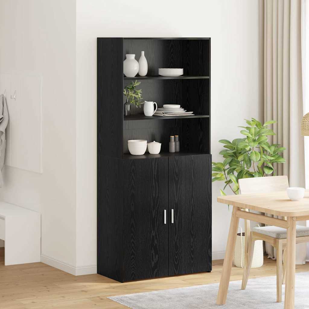 Highboard Sort eg 80 x 42,5 x 185 cm Konstrueret træ