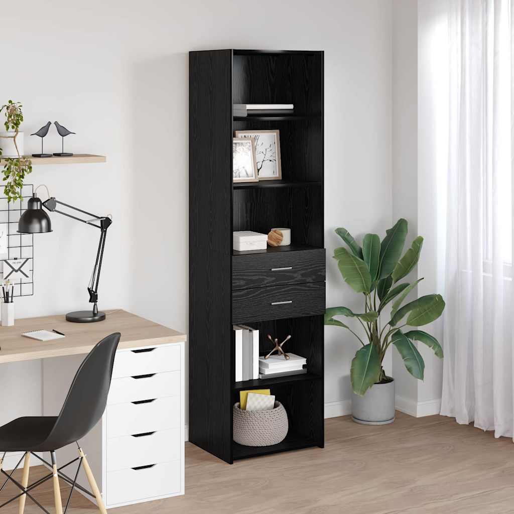 Highboard Sort eg 50 x 42,5 x 185 cm Konstrueret træ