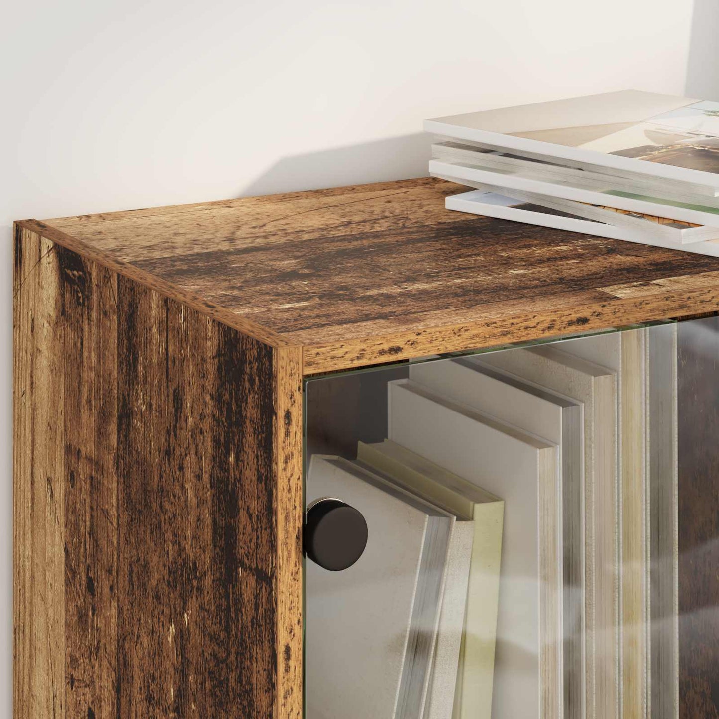 Highboard 2 stk. Gammelt træ 68 x 37 x 142 cm Konstrueret træ