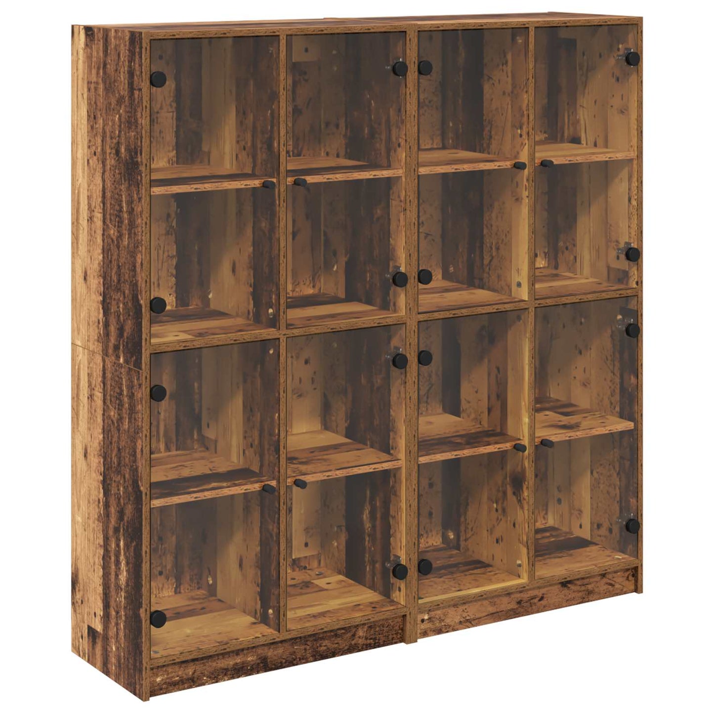 Highboard 2 stk. Gammelt træ 68 x 37 x 142 cm Konstrueret træ