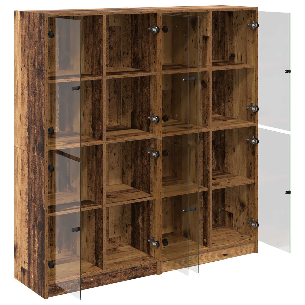 Highboard 2 stk. Gammelt træ 68 x 37 x 142 cm Konstrueret træ