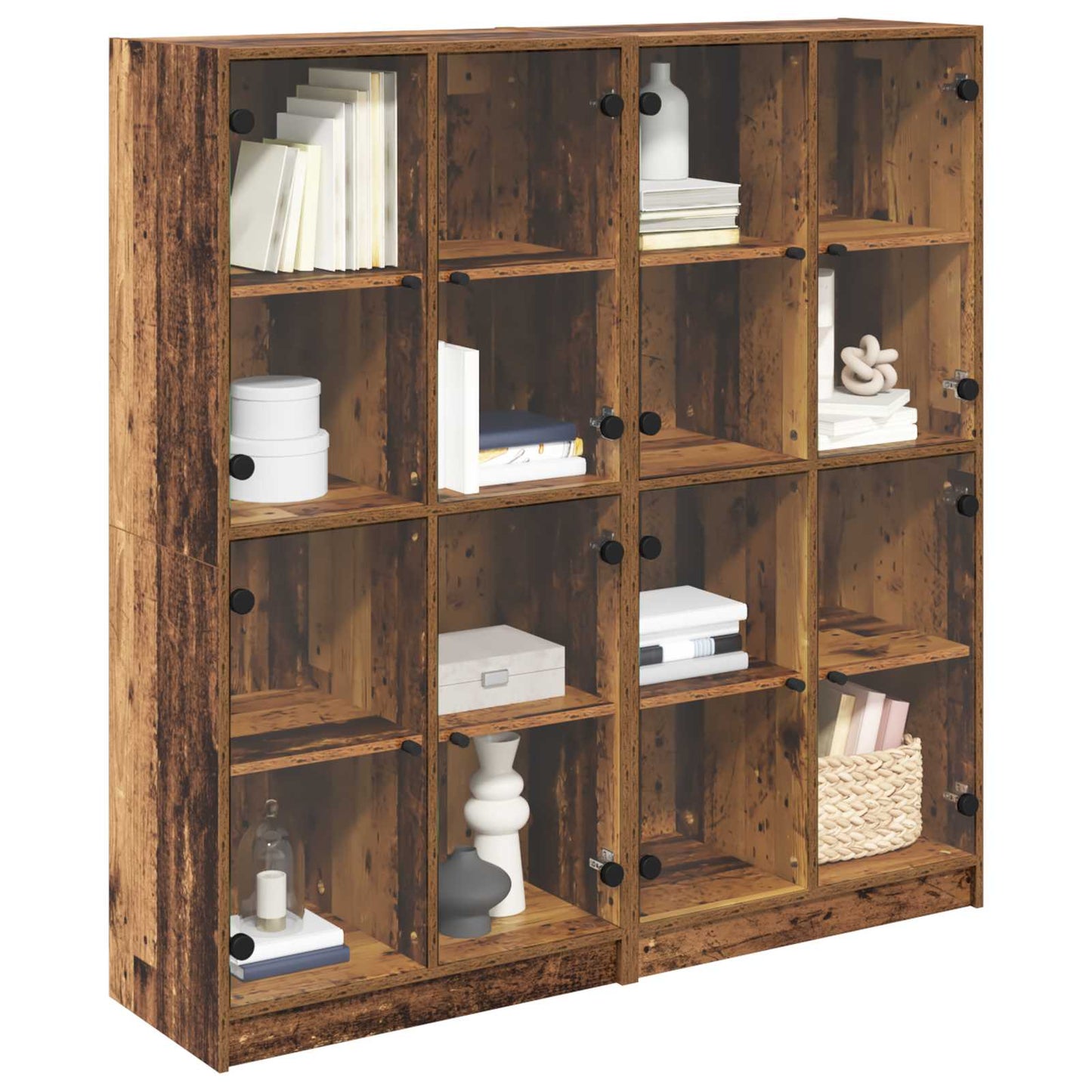 Highboard 2 stk. Gammelt træ 68 x 37 x 142 cm Konstrueret træ