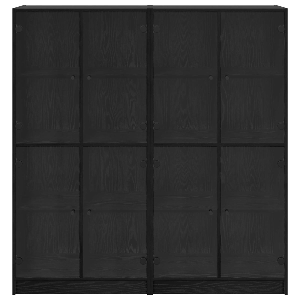Highboard 2 stk. Sort eg 68 x 37 x 142 cm Konstrueret træ