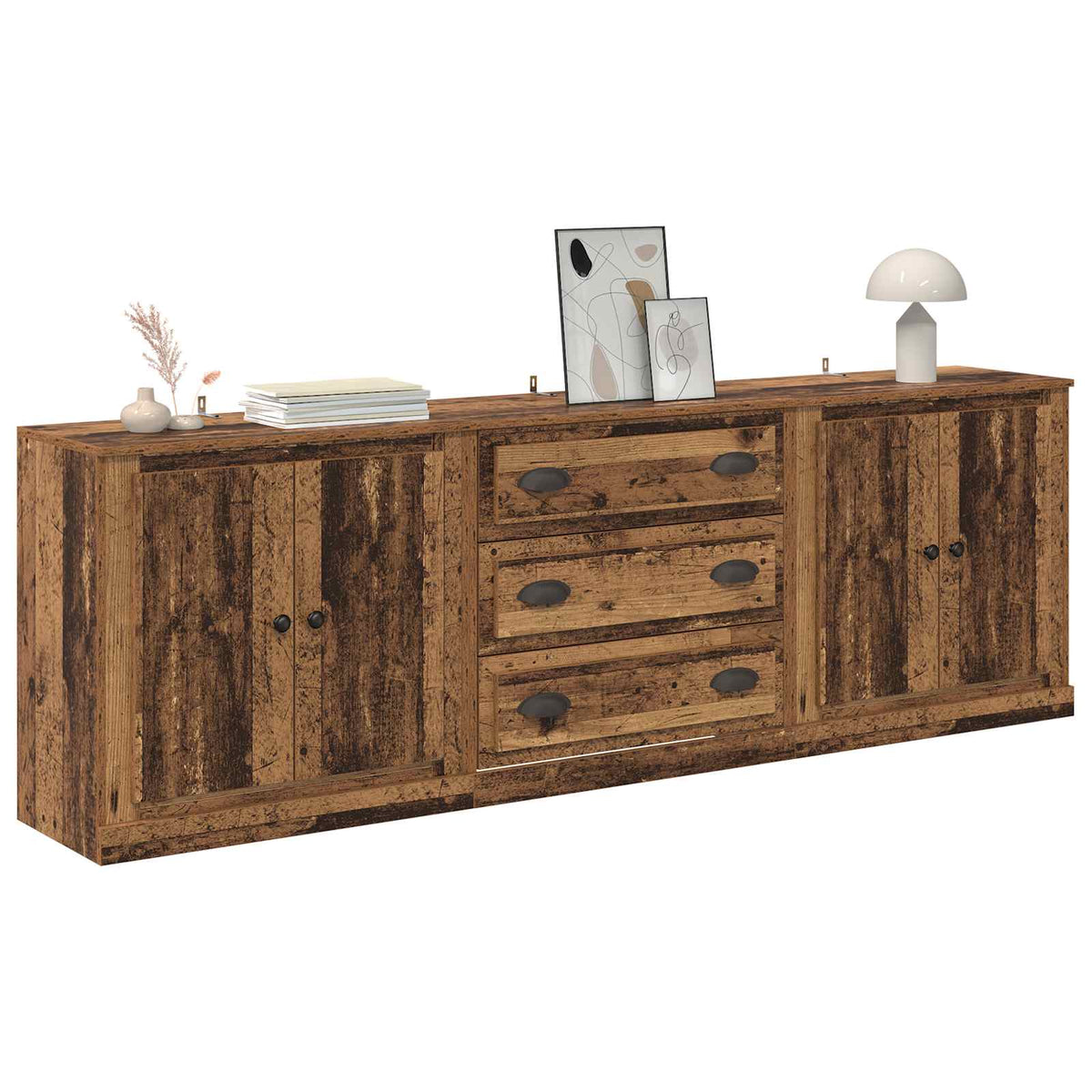 Sideboards 3 stk. Gammelt træ 210 x 35,5 x 67,5 cm