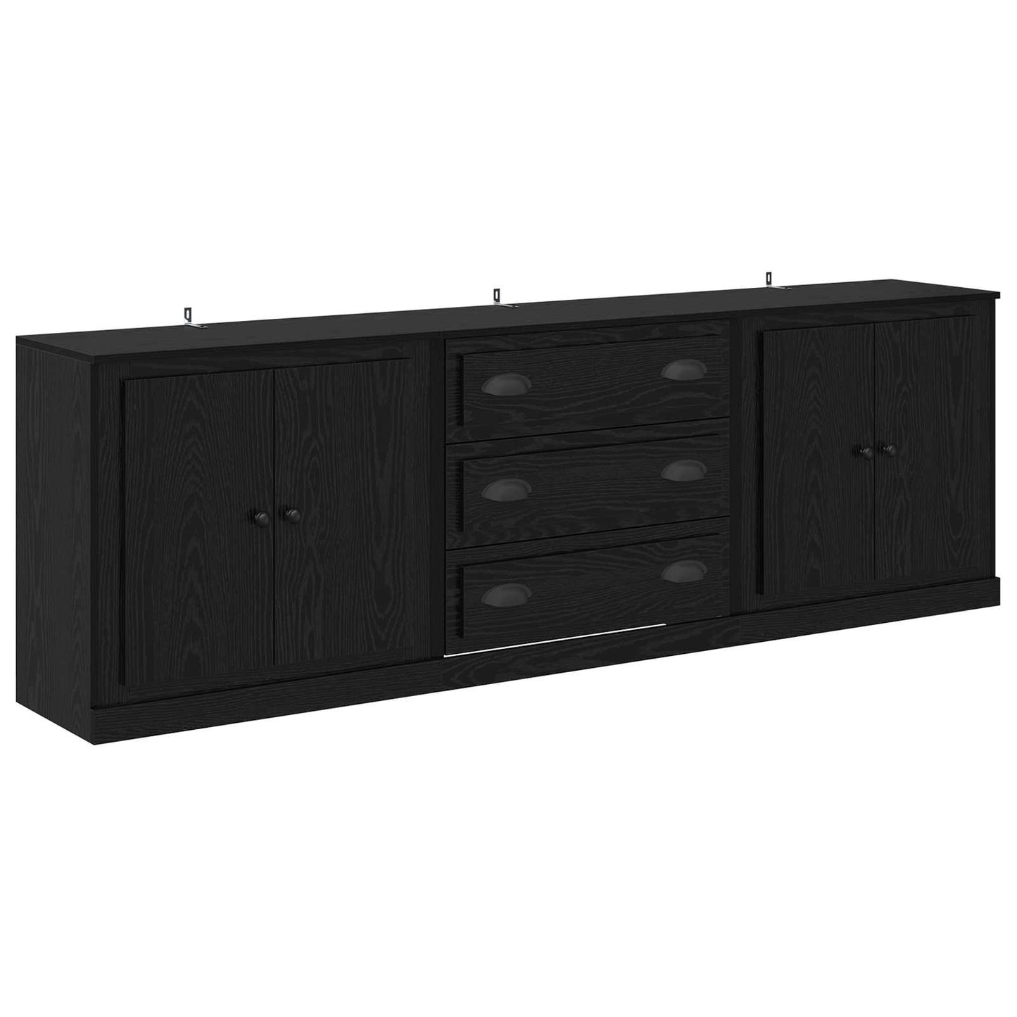 Sideboards 3 stk. Sort eg 210 x 35,5 x 67,5 cm Konstrueret træ