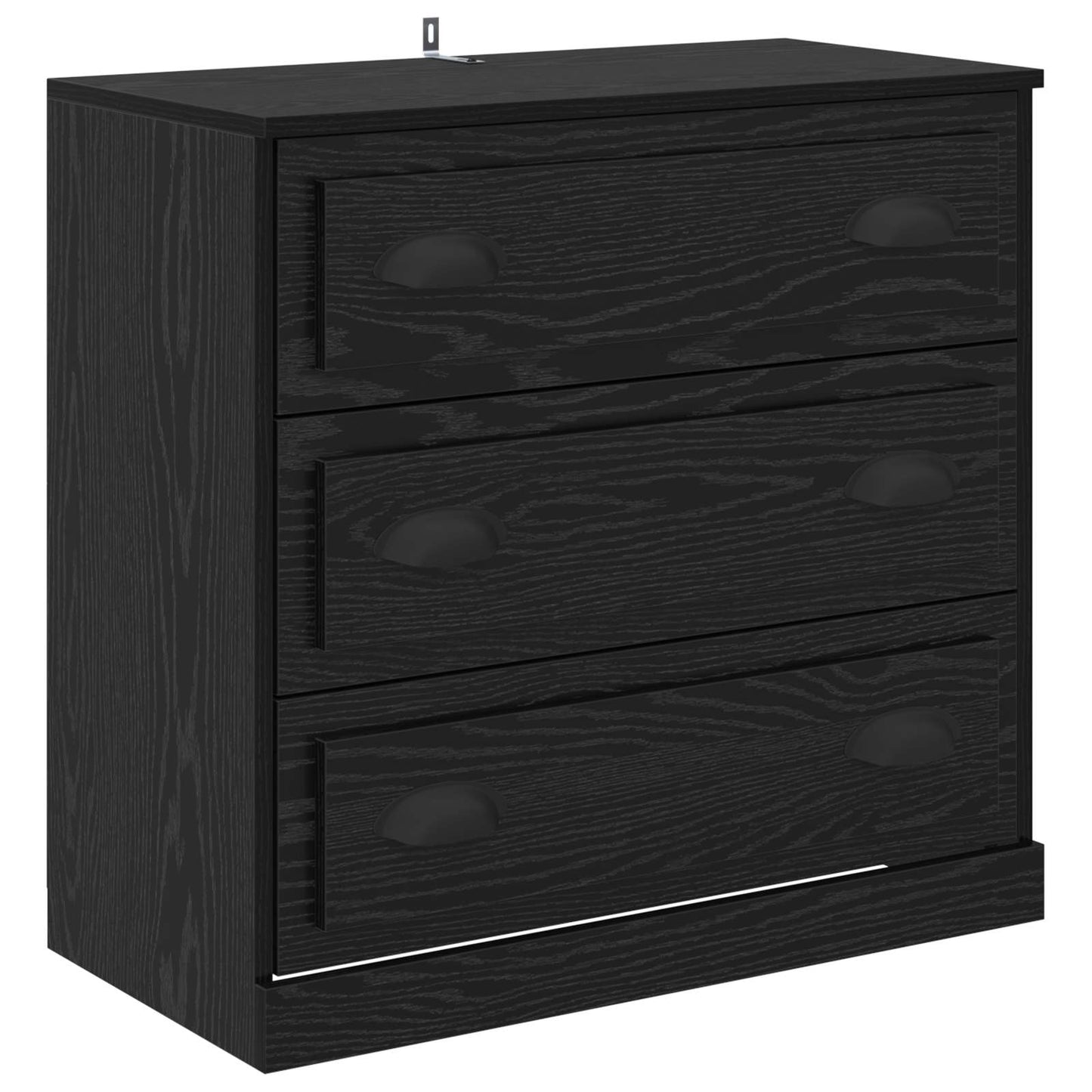 Sideboards 3 stk. Sort eg 210 x 35,5 x 67,5 cm Konstrueret træ