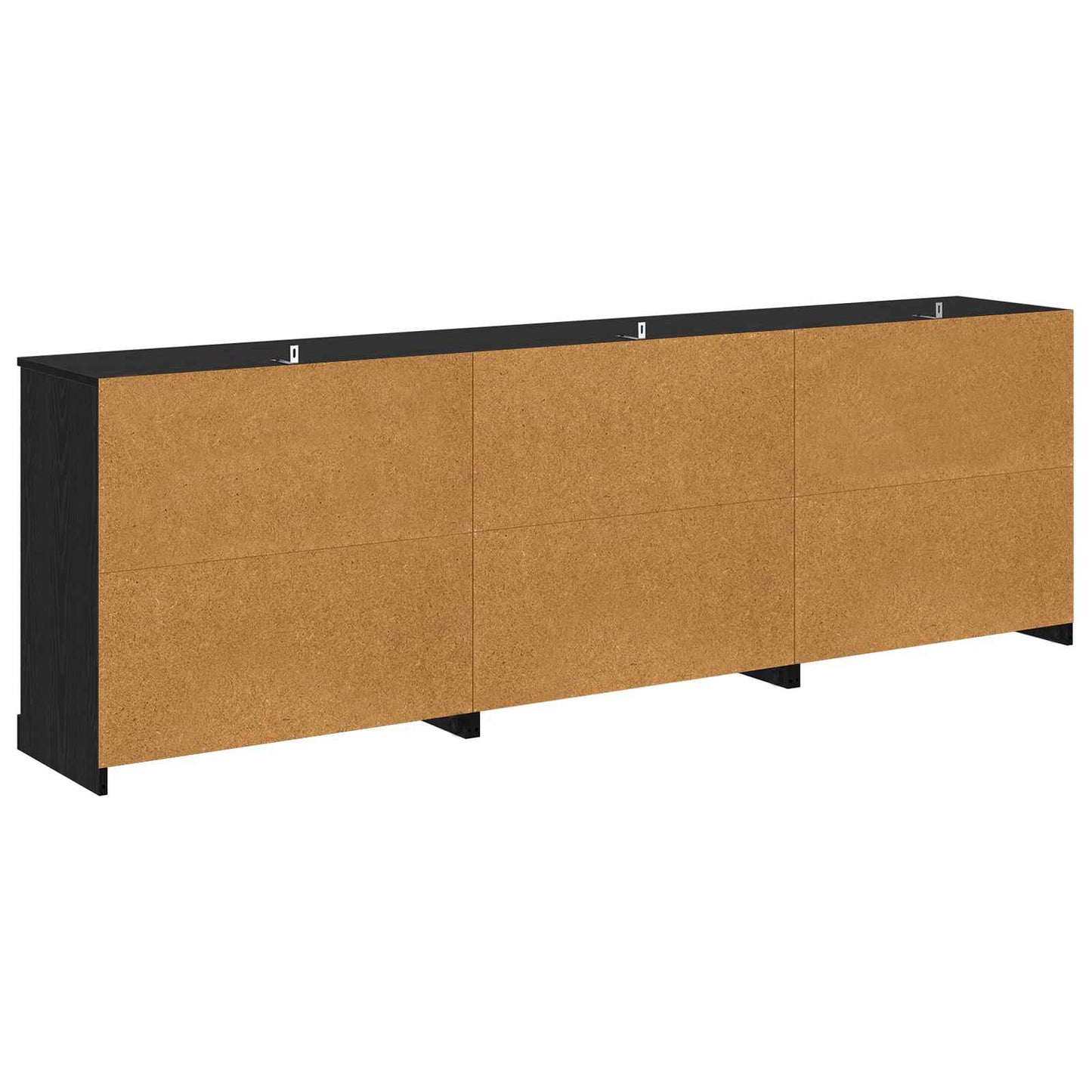 Sideboards 3 stk. Sort eg 210 x 35,5 x 67,5 cm Konstrueret træ