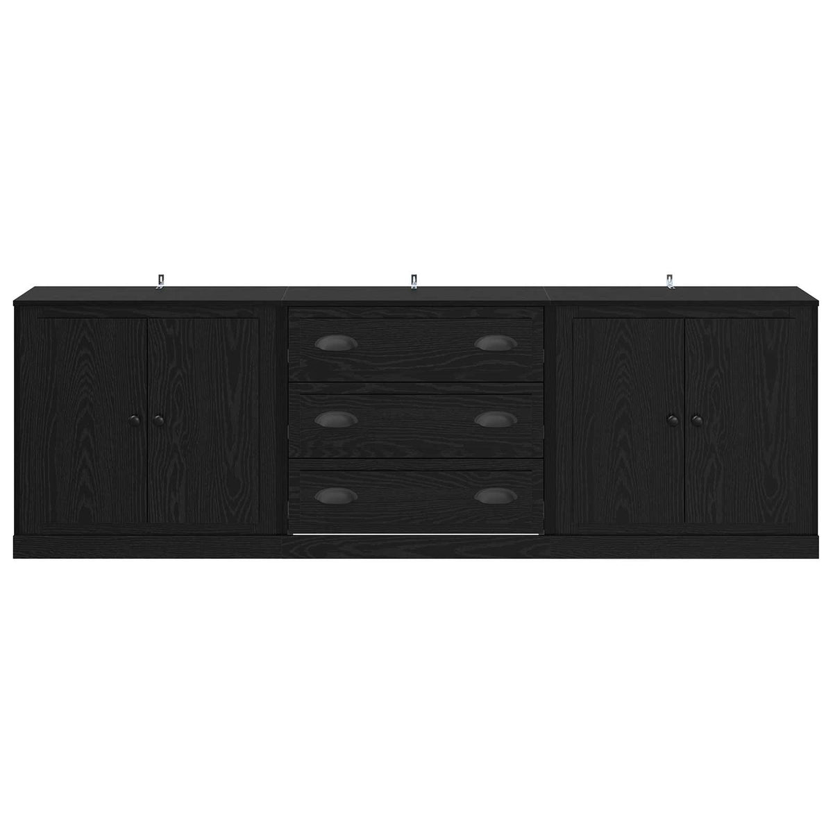 Sideboards 3 stk. Sort eg 210 x 35,5 x 67,5 cm Konstrueret træ