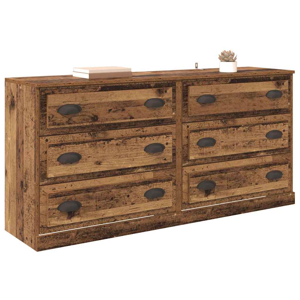 Sideboards 2 stk. Gammelt træ 70 x 35,5 x 67,5 cm