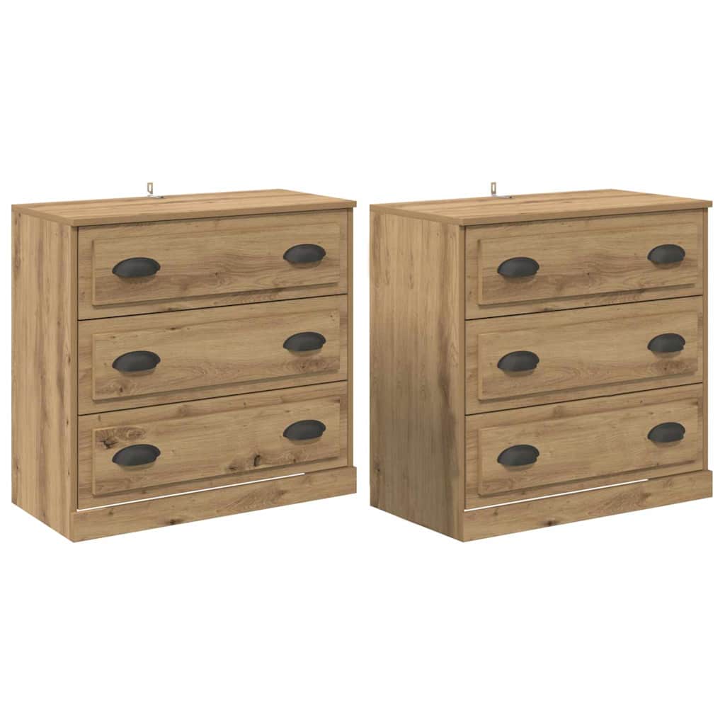 Sideboards 2 stk. Artisan Egetræ 70 x 35,5 x 67,5 cm