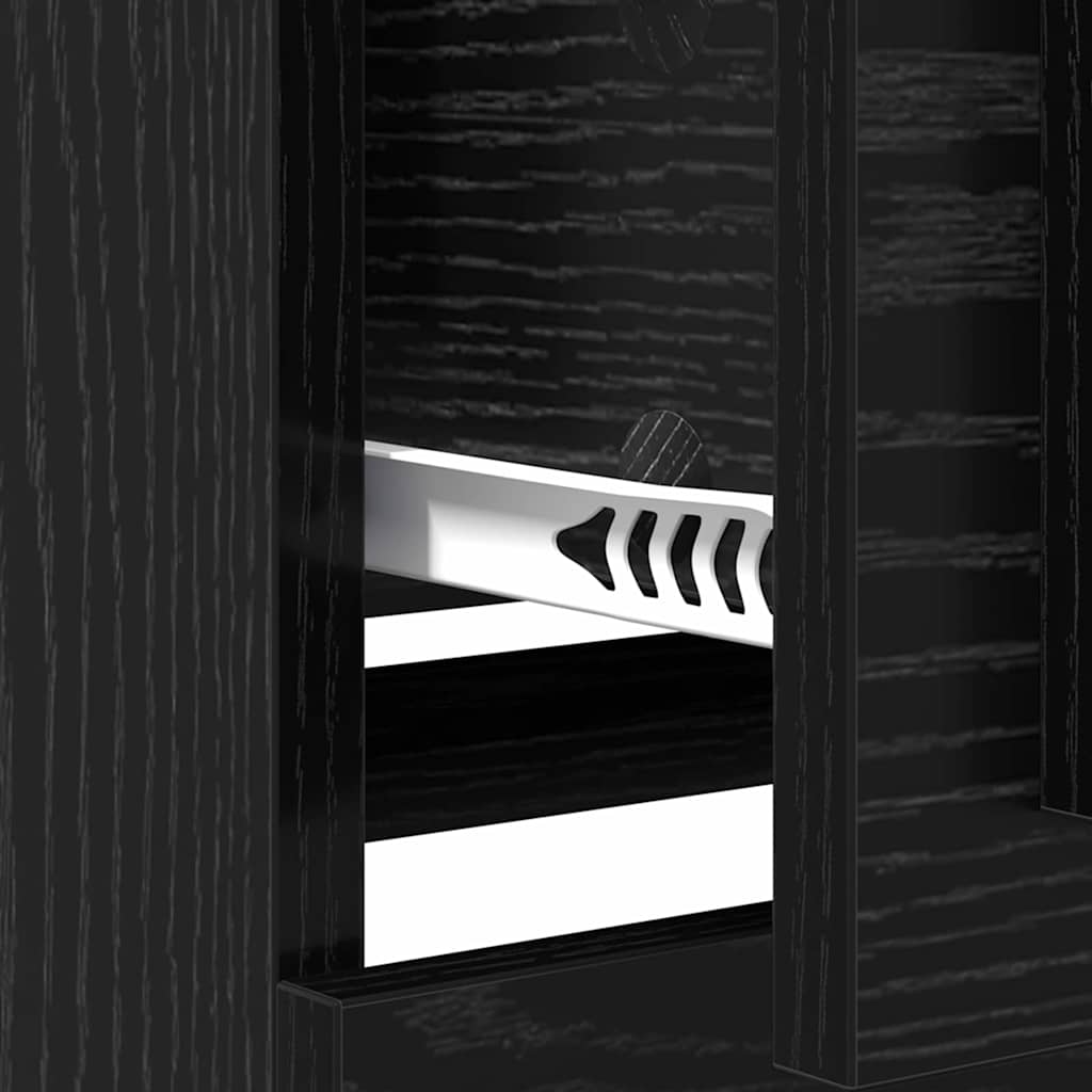 Sideboards 2 stk. Sort eg 70 x 35,5 x 67,5 cm Konstrueret træ