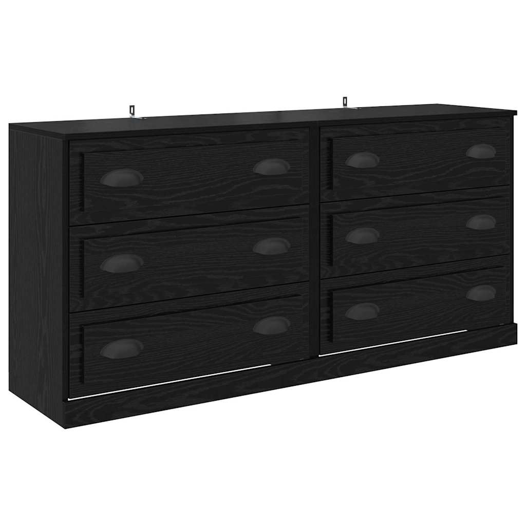 Sideboards 2 stk. Sort eg 70 x 35,5 x 67,5 cm Konstrueret træ