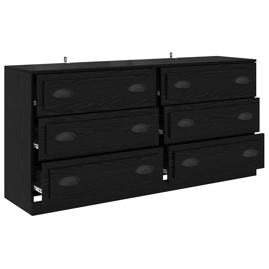 Sideboards 2 stk. Sort eg 70 x 35,5 x 67,5 cm Konstrueret træ