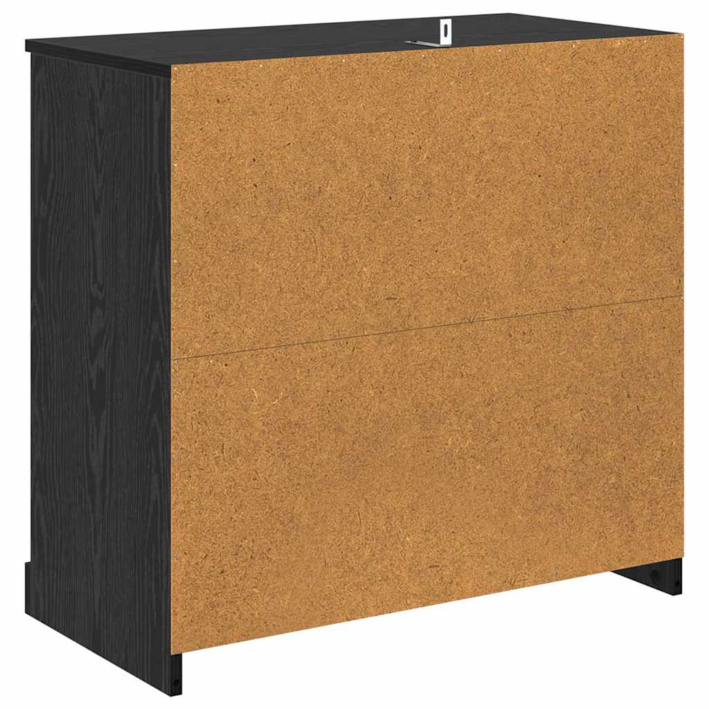 Sideboards 2 stk. Sort eg 70 x 35,5 x 67,5 cm Konstrueret træ