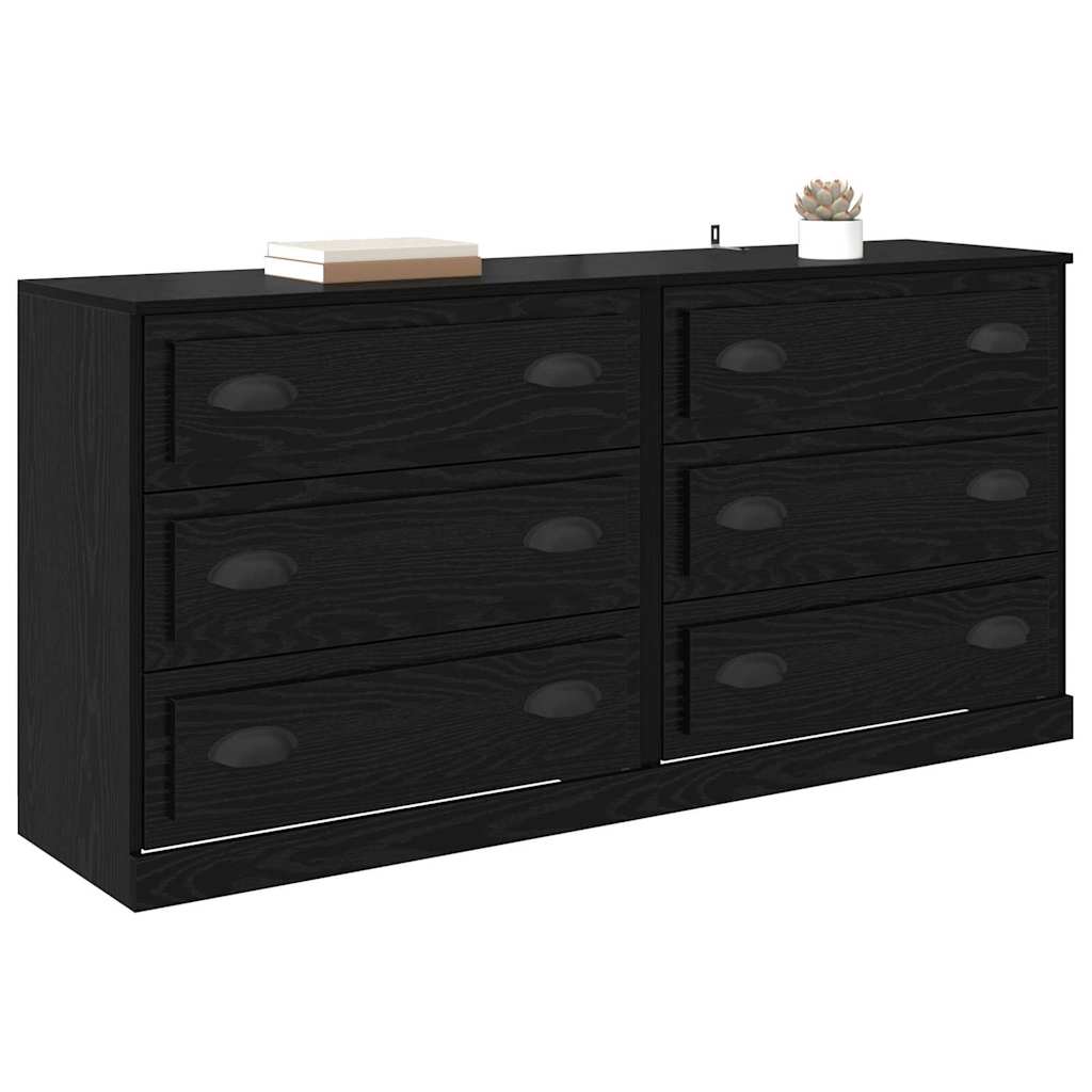 Sideboards 2 stk. Sort eg 70 x 35,5 x 67,5 cm Konstrueret træ