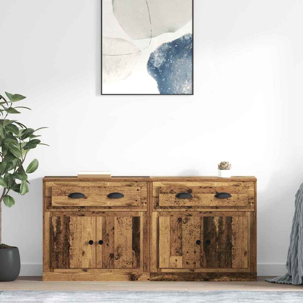 Sideboards 2 stk. Gammelt træ 70 x 35,5 x 67,5 cm