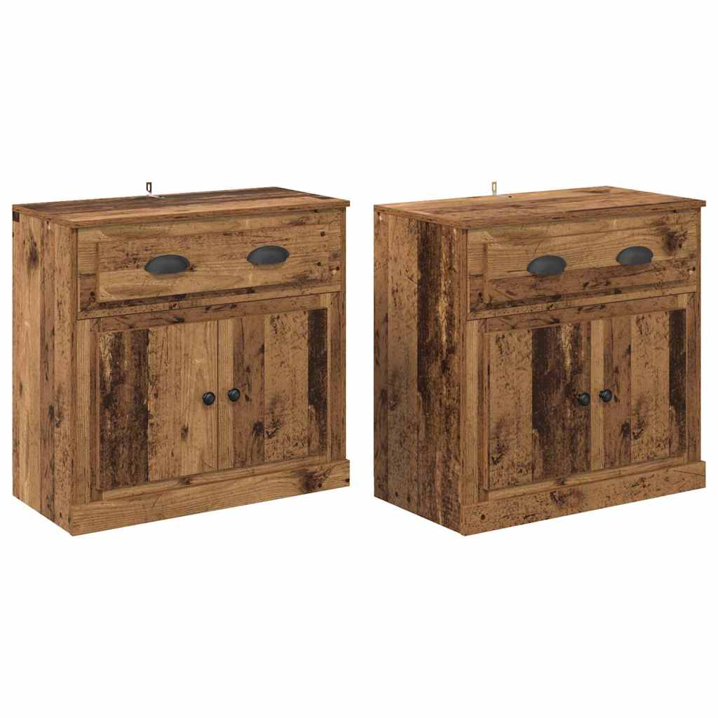 Sideboards 2 stk. Gammelt træ 70 x 35,5 x 67,5 cm