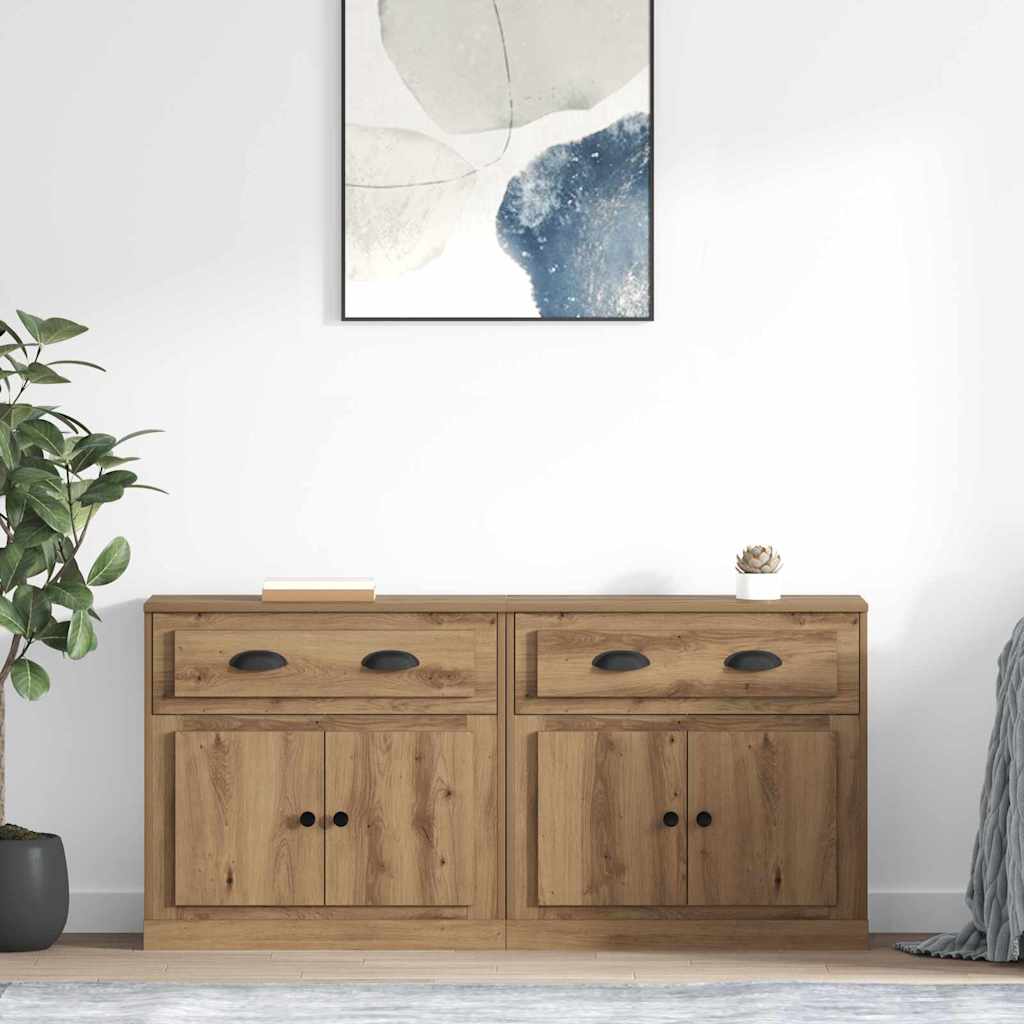 Sideboards 2 stk. Artisan Egetræ 70 x 35,5 x 67,5 cm
