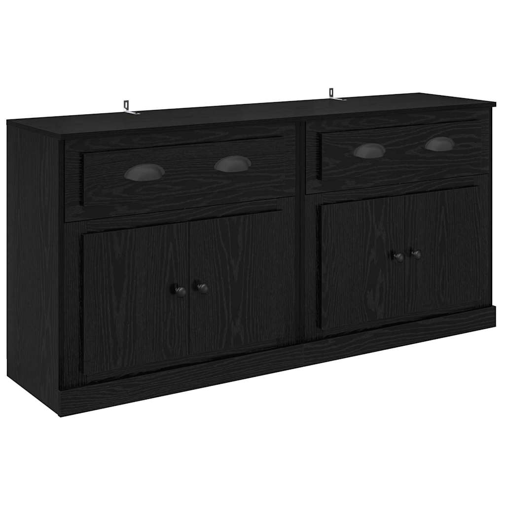 Sideboards 2 stk. Sort eg 70 x 35,5 x 67,5 cm Konstrueret træ