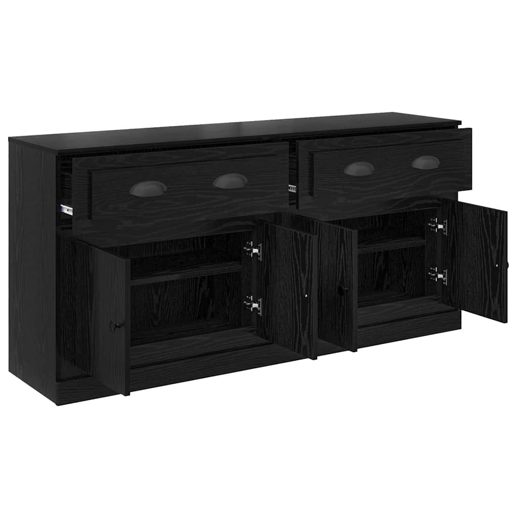 Sideboards 2 stk. Sort eg 70 x 35,5 x 67,5 cm Konstrueret træ