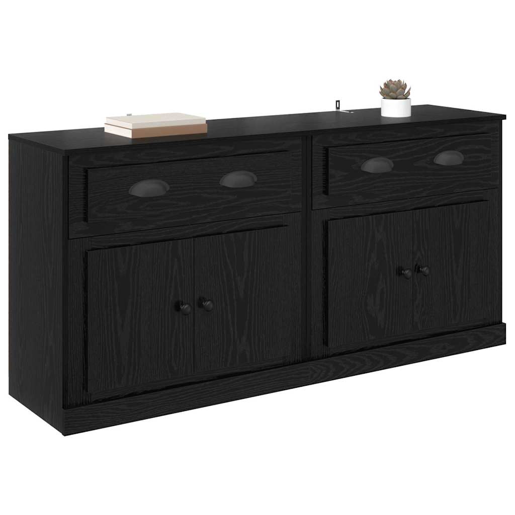 Sideboards 2 stk. Sort eg 70 x 35,5 x 67,5 cm Konstrueret træ