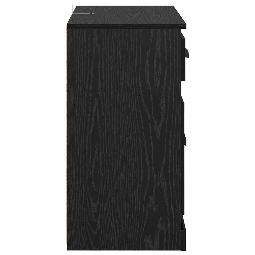 Sideboards 2 stk. Sort eg 70 x 35,5 x 67,5 cm Konstrueret træ