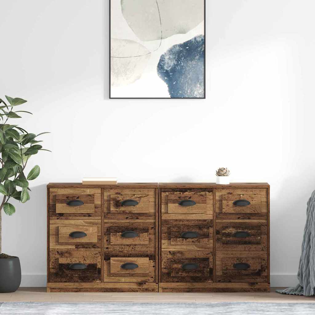 Sideboards 2 stk. Gammelt træ 70 x 35,5 x 67,5 cm