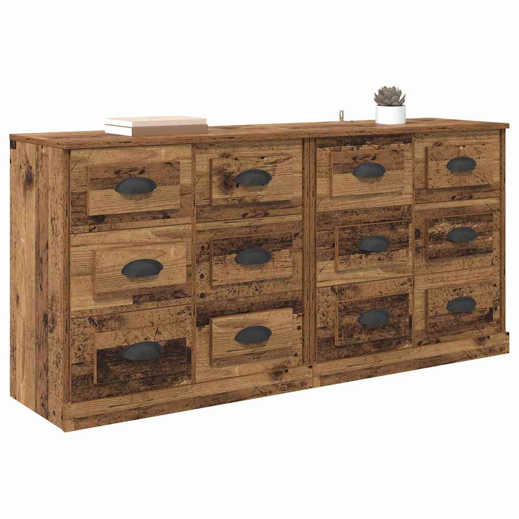 Sideboards 2 stk. Gammelt træ 70 x 35,5 x 67,5 cm