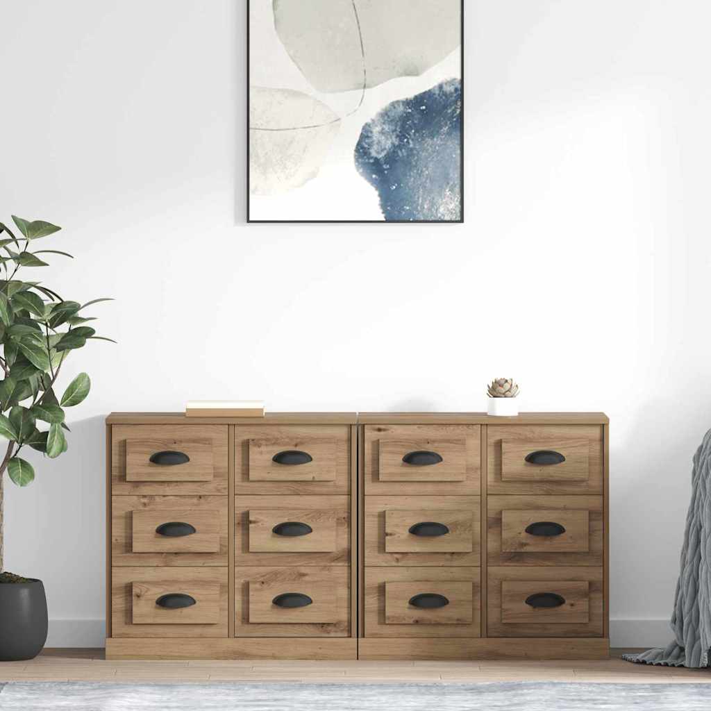 Sideboards 2 stk. Artisan Egetræ 70 x 35,5 x 67,5 cm